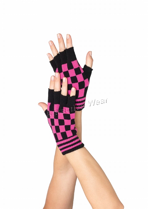 2054 Leg Avenue checkerboard fingerless Gloves