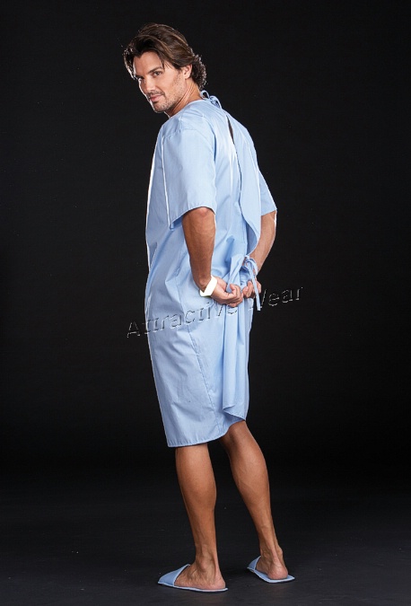 5846 Dreamgirl Men Costume, Out Patient Costume, Tie back hospital gown wit...