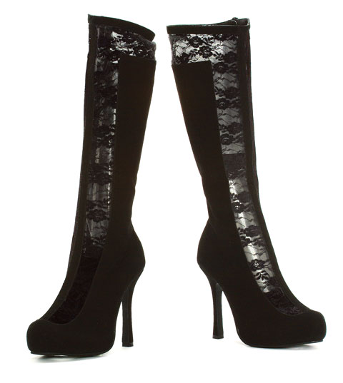420-Trista Ellie Shoes, 4 Inch Heels Lace Platform Knee High Boot