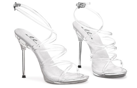 458-Sophia Ellie Shoes, 4.5 inch Metallic high heel