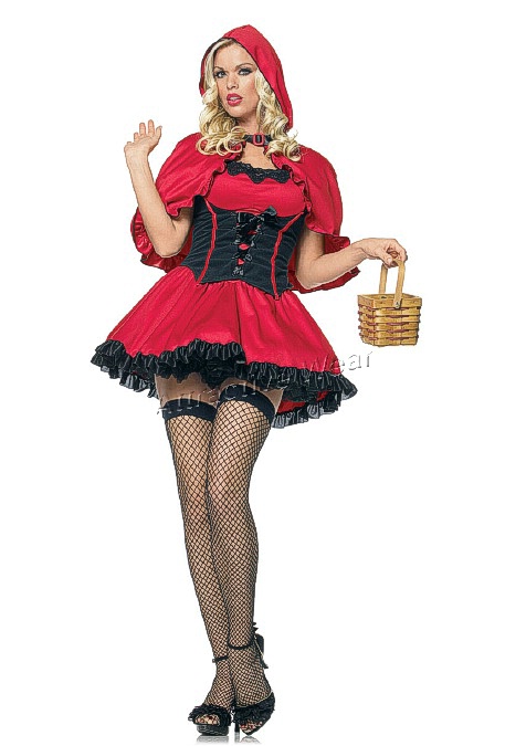 Sizes S/M Women's 2 Piece LIL' MISS RED RIDING HOOD Costume M/L Leg Ave 83480 