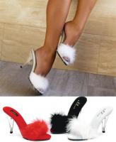 405-Sasha Ellie Shoes, Marabou Slippers  sandals