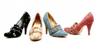 418-Annette Ellie Shoes, 4.5 inch high heel Pump Decorative Fabric Wi