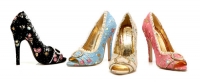 418-Tori Ellie Shoes, 4.5 inch high heel Pump Decorative Fabric Peep-