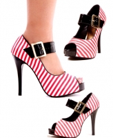 451-Wench Ellie Shoes, 4 Inch high heel 1 inch Platform Open Toe Pump