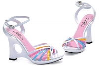 456-Rainbow Ellie Shoes, 4.5 inch high heel Wedge Multi-Color With 0.