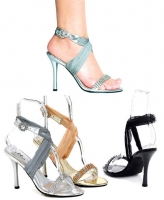 457-Paula Ellie Shoes, 4.5 inch high heel With Rhinestones  Sanda