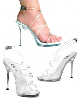 458-Sophia Ellie Shoes, 4.5 inch Metallic high heel With 0.25 Inch Pl