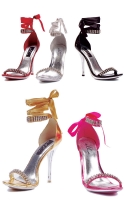 459-Teddi Ellie Shoes, 4.5 inch high heel Rhinestone ankle strap