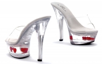 601-Heart Ellie Shoes, 6 inch stiletto high heels clear Platforms Flo