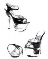 604-Shera Ellie Shoes 6 Inch Chrome Stiletto High Heels Platform Shoes