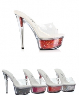 609-Estrella Ellie Shoes 6 Inch Glitter Stiletto Platform  Sandal