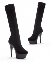 609-Lycra Ellie Boots, 6 inch Pointed Stiletto high heels Platforms