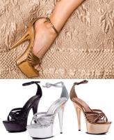 609-Rhonda Ellie Shoes, 6 inch Chrome pointed Stiletto high heels