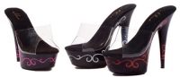 609-Scroll Ellie Shoes, 6 inch pointed Stiletto high heels Mule Slip