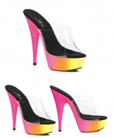 609-Sherbert Ellie Shoes, 6 Inch Stiletto Heel Neon Platform Shoes