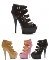 609-Una Ellie Shoes 6 Inch Stiletto Heels Buckle Platform  Sandal