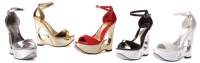 621-Dina Ellie Shoes, 6 Inch Chrome Wedge Cut High Heels Open Toe Pla