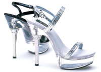 678-Lan Ellie Shoes, 6 inch Silver Metallic Rhinestones high heels Op