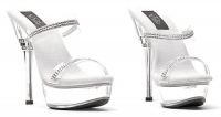 678-Loretta Ellie Shoes, 6 inch Silver Metallic Rhinestones high heel