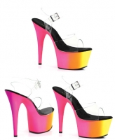709-Rainbow Ellie Shoes 7 Inch Stiletto High Heels Mule  Shoes
