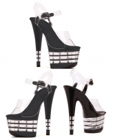 709-Stack Ellie Shoes, 7 Inch Pointed Stiletto Heels Platform Sandal