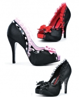 BP415-Libera Bettie Page Shoes, 4 Inch High Heels Pump Open Toe Platf