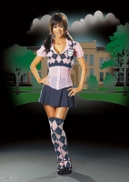 4441 Dreamgirl Costume, Etiquette Schoolgirl, Argyle knit top with at