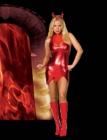 5033 Dreamgirl Costumes, Hotter Than Hell Costume, stretch red metall