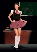 5065 Dreamgirl Costume, Straight A Student, Stretch knit dress with a