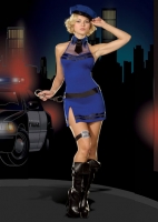 5158 Dreamgirl Costumes, Chic Cop, stretch knit dress with sheer inse
