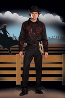 5855 Dreamgirl Men Costume, Buck Wild, Button front shirt with faux S