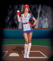 5919 Dreamgirl Costume, American All Star,  Stretch knit button f