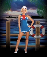 5953 Dreamgirl Costume, Sailor Stormy Sky, Stretch knit dress with pl