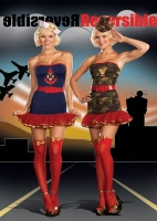 5984 Dreamgirl Costumes, Double Duty Cutie, Fully reversible stretch