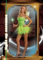 6385 Dreamgirl Costume, bright sprite, light up strapless neon microf