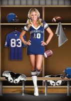6470 Dreamgirl Costume, Superstar Player, Stretch knit and athletic m
