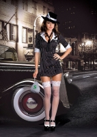 6506 Dreamgirl Costume, Smooth Criminal, Pinstripe knit double breast