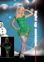 6549 Dreamgirl Costumes, Electric Elf, Shimmer microfiber dress with