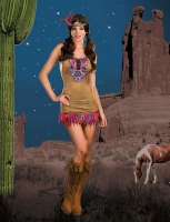 7504 Dreamgirl Costume, Tribal Vibe Faux suede and stretch microfiber