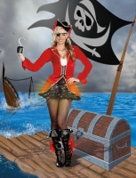 7532 Dreamgirl Costume, Captain Hook Line and Sinker Long sleeve stre