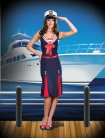 7575 Dreamgirl Costume, Sea U. Soon Stretch knit dress with sequin an