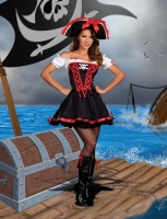 7608 Dreamgirl Costume, Trouble at Sea Stretch knit corset styled dre