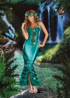 8169 Dreamgirl Costume, Sea Siren Full length stretch foil lame' gown