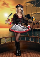 8195 Dreamgirl Costume, Treasure Me Black velvet pirate's jacket is e