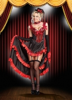 8217 Dreamgirl Costume, Can-Can in Paris Corset styled dress with und