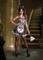 8412 Dreamgirl Costume, Maid Mayhem Fully boned corset style dress ha