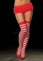 5215 Dreamgirl Stockings,  Pipi Thigh High, Striped sheer thigh h