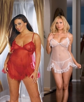 1732X Dreamgirl Lingerie, Sheer open cup babydoll and matching g-stri