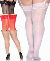 1101Q Leg Avenue Sheer lace top stockings plus size